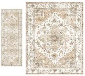 AMADA HOMEFURNISHING 8x10 and 2.7x8 Area Rugs Buying Together, Soft, Machine Washable, Stain-Resistant, Low-Profile Indoor Area Rugs with Non-Slip Backing & Durable Edge Binding AMADA HOMEFURNISHING 8x10 and 2.7x8 Area Rugs Buying Together, Soft, Machine Washable, Stain-Resistant, Low-Profile Indoor Area Rugs with Non-Slip Backing & Durable Edge Binding