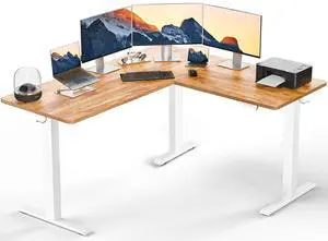 ErGear L Shaped Standing Desk, 63"x55" Electric Adjustable Height Sit Stand up Desk, Ergonomic Large Computer Table, Left & Right Interchangeable Installation, Suitable for Home Office, Light Vintage ErGear L Shaped Standing Desk, 63"x55" Electric Adjustable Height Sit Stand up Desk, Ergonomic Large Computer Table, Left & Right Interchangeable Installation, Suitable for Home Office, Light Vintage