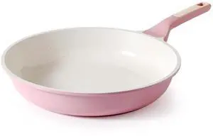 Nonstick Ceramic Frying Pan 11-Inch, Healthy Non Toxic Skillet, Induction Compatible Omelet Pan with Heat Resistant Handle, PFAS-Free, Pink Nonstick Ceramic Frying Pan 11-Inch, Healthy Non Toxic Skillet, Induction Compatible Omelet Pan with Heat Resistant Handle, PFAS-Free, Pink