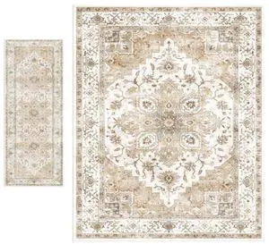 AMADA HOMEFURNISHING 8x10 and 2x6 Area Rugs Buying Together, Soft, Machine Washable, Stain-Resistant, Low-Profile Indoor Area Rugs with Non-Slip Backing & Durable Edge Binding AMADA HOMEFURNISHING 8x10 and 2x6 Area Rugs Buying Together, Soft, Machine Washable, Stain-Resistant, Low-Profile Indoor Area Rugs with Non-Slip Backing & Durable Edge Binding
