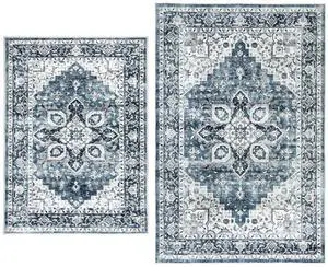 AMADA HOMEFURNISHING 9x12 and 5x7 Area Rugs Buying Together, Soft, Machine Washable, Stain-Resistant, Low-Profile Indoor Area Rugs with Non-Slip Backing & Durable Edge Binding AMADA HOMEFURNISHING 9x12 and 5x7 Area Rugs Buying Together, Soft, Machine Washable, Stain-Resistant, Low-Profile Indoor Area Rugs with Non-Slip Backing & Durable Edge Binding