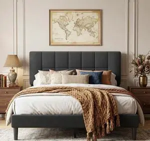 Amada Full Bed Frame with Adjustable Headboard, Sturdy Upholstered Bed Frame with 12 Support Legs, 1300 lbs Weight Capacity, Fits 6-14 Mattresses, No Box Spring Needed, Easy Setup, Dark Gray Amada Full Bed Frame with Adjustable Headboard, Sturdy Upholstered Bed Frame with 12 Support Legs, 1300 lbs Weight Capacity, Fits 6-14 Mattresses, No Box Spring Needed, Easy Setup, Dark Gray