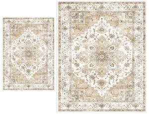AMADA HOMEFURNISHING 8x10 and 4x6 Area Rugs Buying Together, Soft, Machine Washable, Stain-Resistant, Low-Profile Indoor Area Rugs with Non-Slip Backing & Durable Edge Binding AMADA HOMEFURNISHING 8x10 and 4x6 Area Rugs Buying Together, Soft, Machine Washable, Stain-Resistant, Low-Profile Indoor Area Rugs with Non-Slip Backing & Durable Edge Binding