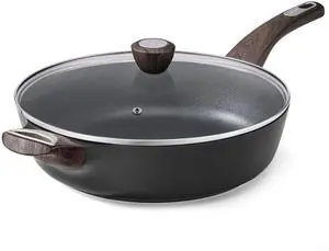 Nonstick Frying Pan Skillet with Lid, 13.3 Inch Large Deep Frying Pan, 6 Qt Non Stick Saute Pan with Cover, Induction Pan, Healthy Non Toxic Cooking Pan with Helper Handle, PFOA PFOS Free Nonstick Frying Pan Skillet with Lid, 13.3 Inch Large Deep Frying Pan, 6 Qt Non Stick Saute Pan with Cover, Induction Pan, Healthy Non Toxic Cooking Pan with Helper Handle, PFOA PFOS Free