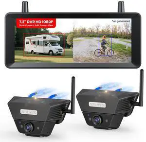AUTO-VOX 2 Solar Magnetic Wireless Backup Camera Kit: Watch Rear and Side Views, Spot Cars and Pedestrians, 2 Min Easy Mount, 7.2 inch Split Screen, Back Up Camera for Truck RV Trailer Camper AUTO-VOX 2 Solar Magnetic Wireless Backup Camera Kit: Watch Rear and Side Views, Spot Cars and Pedestrians, 2 Min Easy Mount, 7.2 inch Split Screen, Back Up Camera for Truck RV Trailer Camper