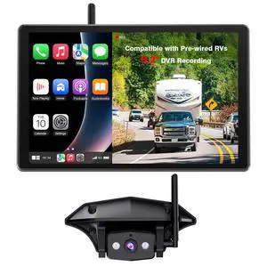 AUTO-VOX 8.2'' RV Backup Camera Wireless: Compatible with Pre-Wired RV, 1080P HD Monitor with CarPlay, Voice Control, IR Night Vision, DVR Recording Back Up Camera for Camper, Trailer, Motorhome AUTO-VOX 8.2'' RV Backup Camera Wireless: Compatible with Pre-Wired RV, 1080P HD Monitor with CarPlay, Voice Control, IR Night Vision, DVR Recording Back Up Camera for Camper, Trailer, Motorhome