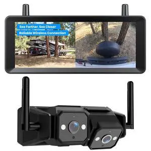 AUTO-VOX Wireless RV Backup Camera: Dual Lens Road and Bumper View, Dual Antenna Smooth Live View, 7.2" 1080P DVR Monitor, IR Night Vision Back up Camera for Prewired RV, 5th Wheel, Trailer, Camper AUTO-VOX Wireless RV Backup Camera: Dual Lens Road and Bumper View, Dual Antenna Smooth Live View, 7.2" 1080P DVR Monitor, IR Night Vision Back up Camera for Prewired RV, 5th Wheel, Trailer, Camper