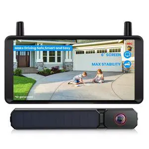 AUTO-VOX 6 Inch Solar Backup Camera Wireless: 1 Minute Install, 16:9 1080P HD Monitor, Dual Channel Split Screen, Clear Live View, DVR Recording, IP69K Waterproof Back up Camera for Car,Truck, Trailer AUTO-VOX 6 Inch Solar Backup Camera Wireless: 1 Minute Install, 16:9 1080P HD Monitor, Dual Channel Split Screen, Clear Live View, DVR Recording, IP69K Waterproof Back up Camera for Car,Truck, Trailer