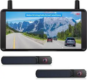 AUTO-VOX 2 Solar Wireless Backup Camera: 6 16:9 HD Monitor with Dual Antenna Strong Signal, Split Screen View for Balanced Dual Views, DVR Recording Back Up Camera for Car, SUV, Truck, Trailer AUTO-VOX 2 Solar Wireless Backup Camera: 6 16:9 HD Monitor with Dual Antenna Strong Signal, Split Screen View for Balanced Dual Views, DVR Recording Back Up Camera for Car, SUV, Truck, Trailer