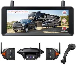 AUTO-VOX Wireless RV Backup Camera Bundle: Rear & Side Cameras with 7.2" HD Split-Screen Monitor and Flexible Bent Mount, Full Rear View Protection for RV, Travel Trailer, Motorhome, and Camper AUTO-VOX Wireless RV Backup Camera Bundle: Rear & Side Cameras with 7.2" HD Split-Screen Monitor and Flexible Bent Mount, Full Rear View Protection for RV, Travel Trailer, Motorhome, and Camper