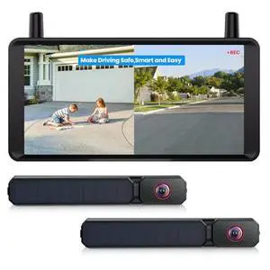 AUTO-VOX 2 Solar Wireless Backup Camera: 6" 16:9 HD Monitor with Dual Antenna & Strong Signal, Split Screen for Dual Views, DVR Recording Back Up Camera for Car, SUV, Truck, Trailer AUTO-VOX 2 Solar Wireless Backup Camera: 6" 16:9 HD Monitor with Dual Antenna & Strong Signal, Split Screen for Dual Views, DVR Recording Back Up Camera for Car, SUV, Truck, Trailer