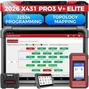 Launch X431 PRO3 V+ Elite, 2026 SmartlinkC 2.0 Bidirectional Scan Tool with J2534 Portocol, HD Trucks Scanner, 10.1 inch, Topology Map, 60+Service, Online Code, CANFD/DoIP/D-PDU, FCA, 2 Yrs Update Launch X431 PRO3 V+ Elite, 2026 SmartlinkC 2.0 Bidirectional Scan Tool with J2534 Portocol, HD Trucks Scanner, 10.1 inch, Topology Map, 60+Service, Online Code, CANFD/DoIP/D-PDU, FCA, 2 Yrs Update