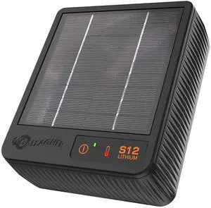 Gallagher S12 Solar Electric Fence Charger | Powers Up to 4 Miles / 18 Acres of Fence | Solar Lithium Technology, 0.12 Stored Joule Energizer | Built-in Earthing | Portable and Super Tough Gallagher S12 Solar Electric Fence Charger | Powers Up to 4 Miles / 18 Acres of Fence | Solar Lithium Technology, 0.12 Stored Joule Energizer | Built-in Earthing | Portable and Super Tough