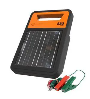 Gallagher S30 Solar Electric Fence Charger | Solar Fence Energizer for Cattle, Horses, Goats, Small Pastures, Predator Control | 4-Mile Typical 20-Mile Ideal Range | Solar Powered with Lithium Battery Gallagher S30 Solar Electric Fence Charger | Solar Fence Energizer for Cattle, Horses, Goats, Small Pastures, Predator Control | 4-Mile Typical 20-Mile Ideal Range | Solar Powered with Lithium Battery