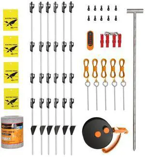 Gallagher Portable Bear Fence Kit | Electric Fence for Campsites, RVs, Gardens, Beehives, and Trash Protection | Wildlife Deterrent System with Turbo Wire, Posts, and More Gallagher Portable Bear Fence Kit | Electric Fence for Campsites, RVs, Gardens, Beehives, and Trash Protection | Wildlife Deterrent System with Turbo Wire, Posts, and More