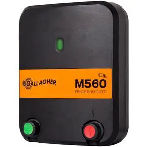 Gallagher M560 Electric Fence Charger | Powers Up to 75 Miles / 400 Acres of Clean Fence - 5.6 Joules, 110 Volt Energizer, Added Power Reserve - Unbeatable Reliability, Easy Installation Gallagher M560 Electric Fence Charger | Powers Up to 75 Miles / 400 Acres of Clean Fence - 5.6 Joules, 110 Volt Energizer, Added Power Reserve - Unbeatable Reliability, Easy Installation