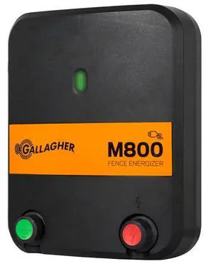 Gallagher M800 Electric Fence Charger | Powers Up to 90 Miles / 520 Acres of Clean Fence | 8.0 Joule 110v Fence Energizer for Livestock, Pastures, and Wildlife Exclusion Gallagher M800 Electric Fence Charger | Powers Up to 90 Miles / 520 Acres of Clean Fence | 8.0 Joule 110v Fence Energizer for Livestock, Pastures, and Wildlife Exclusion