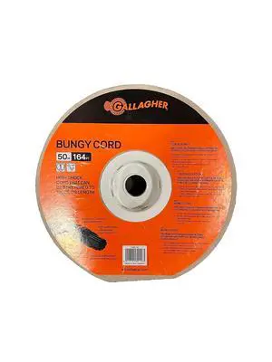 Gallagher Brown Bungy Cord 164 ft Roll | UV-Resistant Stretch Electric Fence Gate Rope with Stainless Steel Conductors | High-Visibility Shock Cord for Pasture Gates, Lanes, and Livestock Fencing Gallagher Brown Bungy Cord 164 ft Roll | UV-Resistant Stretch Electric Fence Gate Rope with Stainless Steel Conductors | High-Visibility Shock Cord for Pasture Gates, Lanes, and Livestock Fencing