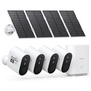aosu 3K/5MP Security Cameras Outdoor Wireless Home Surveillance System, Solar Powered, 166° Ultra-Wide-Angle, HD Color Night Vision, Spotlight & Siren Alarm, Motion Alert, Easy Setup, 4-Cam-Kit aosu 3K/5MP Security Cameras Outdoor Wireless Home Surveillance System, Solar Powered, 166° Ultra-Wide-Angle, HD Color Night Vision, Spotlight & Siren Alarm, Motion Alert, Easy Setup, 4-Cam-Kit
