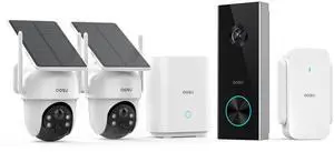 AOSU Solar Security Cameras Wireless Outdoor, 2 Cam Kit 5MP Doorbell Camera Wireless, No Subscription, No Monthly Fee. AOSU Solar Security Cameras Wireless Outdoor, 2 Cam Kit 5MP Doorbell Camera Wireless, No Subscription, No Monthly Fee.