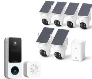 AOSU Outdoor Security Bundle 6-Cam Wireless Solar Camera Kit with 360° Pan-Tilt + Smart Wireless Video Doorbell with Head-to-Toe View, Package Detection, No Subscription, Works with Alexa & Google A AOSU Outdoor Security Bundle 6-Cam Wireless Solar Camera Kit with 360° Pan-Tilt + Smart Wireless Video Doorbell with Head-to-Toe View, Package Detection, No Subscription, Works with Alexa & Google A