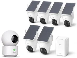 aosu Indoor & Outdoor Security Camera Bundle 6-Cam Wireless Outdoor Kit with Solar 5MP Pan-Tilt Cameras + 2K Indoor Baby/Pet Monitor with Smart Motion Tracking, No Subscription, aosuBase Expandable aosu Indoor & Outdoor Security Camera Bundle 6-Cam Wireless Outdoor Kit with Solar 5MP Pan-Tilt Cameras + 2K Indoor Baby/Pet Monitor with Smart Motion Tracking, No Subscription, aosuBase Expandable