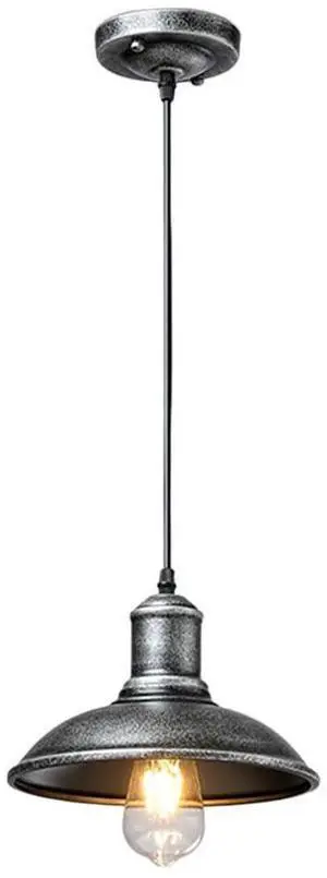 Industrial Retro Barn Pendant Lighting, Iron Farmhouse Vintage Hanging Light Fixture with 19.7 Inch Adjustable Dome Pendant Light for Kitchen, Dining Room, Sink, Bar, Bedroom, Outdoor Industrial Retro Barn Pendant Lighting, Iron Farmhouse Vintage Hanging Light Fixture with 19.7 Inch Adjustable Dome Pendant Light for Kitchen, Dining Room, Sink, Bar, Bedroom, Outdoor