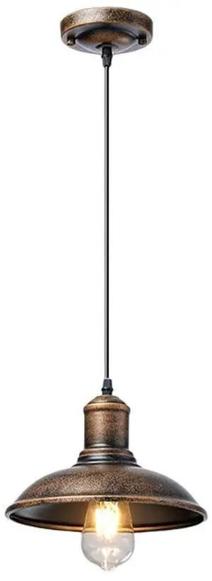 Industrial Retro Barn Pendant Lighting, Iron Farmhouse Vintage Hanging Light Fixture with 19.7 Inch Adjustable Dome Pendant Light for Kitchen, Dining Room, Sink, Bar, Bedroom, Outdoor Industrial Retro Barn Pendant Lighting, Iron Farmhouse Vintage Hanging Light Fixture with 19.7 Inch Adjustable Dome Pendant Light for Kitchen, Dining Room, Sink, Bar, Bedroom, Outdoor