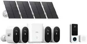 AOSU SolarCam Pro System 4-Kit + 2K New Doorbell Camera (9:16 Aspect Ratio) - No Monthly Fee AOSU SolarCam Pro System 4-Kit + 2K New Doorbell Camera (9:16 Aspect Ratio) - No Monthly Fee