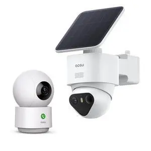 aosu 2K Indoor Security Camera + T2 Ultra 4K Solar Outdoor Wireless Security Camera aosu 2K Indoor Security Camera + T2 Ultra 4K Solar Outdoor Wireless Security Camera
