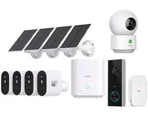 aosu 5MP SolarCam Max System 4-Cam-Kit + 3MP Doorbell Camera + 3MP Indoor Camera (aosuBase are not Compatible with Each Other, Independent) aosu 5MP SolarCam Max System 4-Cam-Kit + 3MP Doorbell Camera + 3MP Indoor Camera (aosuBase are not Compatible with Each Other, Independent)
