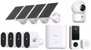 aosu 5MP SolarCam Max System 4-Cam-Kit + 3MP Indoor Camera + 3MP Doorbell Camera aosu 5MP SolarCam Max System 4-Cam-Kit + 3MP Indoor Camera + 3MP Doorbell Camera