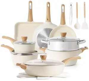 Ceramic Cookware Sets, Pots and Pans Set Nonstick, 20-Piece Induction Cookware, Non-toxic Healthy Non Stick Kitchen Cooking Set with Stay-Cool Handles, PFAS PTFE PFOA PFOS Free Ceramic Cookware Sets, Pots and Pans Set Nonstick, 20-Piece Induction Cookware, Non-toxic Healthy Non Stick Kitchen Cooking Set with Stay-Cool Handles, PFAS PTFE PFOA PFOS Free