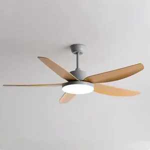 42 Inch Simple LED Ceiling Fan with Lights - 3 Color, 5-Blade, Flush Mount, Imitation Wood for Bedroom & Kitchen 42 Inch Simple LED Ceiling Fan with Lights - 3 Color, 5-Blade, Flush Mount, Imitation Wood for Bedroom & Kitchen