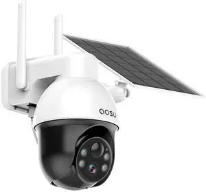 Solar Security Camera Wireless Outdoor, 3K/5MP Battery Powered Camera for Home Security, Panoramic Pan Tilt, Auto Tracking, Human/Vehicle Detection, Night Vision, Spotlights, 2-Way Talk, 2.4GHz WiFi Solar Security Camera Wireless Outdoor, 3K/5MP Battery Powered Camera for Home Security, Panoramic Pan Tilt, Auto Tracking, Human/Vehicle Detection, Night Vision, Spotlights, 2-Way Talk, 2.4GHz WiFi
