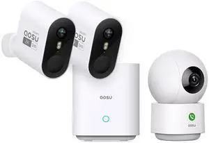 aosu 2K WirelessCam Pro System 2-Cam-Kit + 2K Indoor Camera (Indoor Camera Doesn't Connect to Pro's aosuBase) aosu 2K WirelessCam Pro System 2-Cam-Kit + 2K Indoor Camera (Indoor Camera Doesn't Connect to Pro's aosuBase)