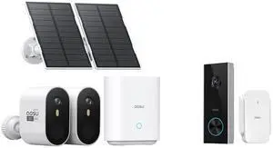AOSU SolarCam Pro System 2-Kit + 2K Doorbell Camera - No Monthly Fee AOSU SolarCam Pro System 2-Kit + 2K Doorbell Camera - No Monthly Fee