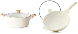 2.6 Quarts Ceramic Nonstick Stock Pot with Lid, Healthy Non Toxic Chef Pan,4.5 Quart Ceramic Nonstick Wok Pan with Lid,Induction Skillet 2.6 Quarts Ceramic Nonstick Stock Pot with Lid, Healthy Non Toxic Chef Pan,4.5 Quart Ceramic Nonstick Wok Pan with Lid,Induction Skillet