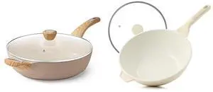 5 Qt Ceramic Nonstick Frying Pan Skillet with Lid, Healthy Non Toxic Chef Pan,4.5 Quart Nonstick Wok Pan with Lid,Induction Skillet 5 Qt Ceramic Nonstick Frying Pan Skillet with Lid, Healthy Non Toxic Chef Pan,4.5 Quart Nonstick Wok Pan with Lid,Induction Skillet