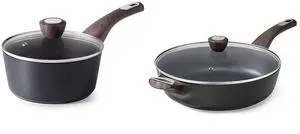 12 Inch Nonstick Frying Pan Skillet with Lid,5 Qt Non Stick Saute Pan,1.5 Quart Nonstick Sauce Pan with Lid,Induction Comptable, PFOA Free 12 Inch Nonstick Frying Pan Skillet with Lid,5 Qt Non Stick Saute Pan,1.5 Quart Nonstick Sauce Pan with Lid,Induction Comptable, PFOA Free
