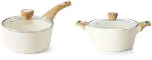 4.5QT Ceramic Nonstick Stock Pot with Lid,Non-toxic Healthy Pasta Pot,1.5 Quart Ceramic Nonstick Sauce Pan with Lid,Induction Pot 4.5QT Ceramic Nonstick Stock Pot with Lid,Non-toxic Healthy Pasta Pot,1.5 Quart Ceramic Nonstick Sauce Pan with Lid,Induction Pot