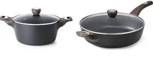 13.3 Inch Nonstick Frying Pan Skillet with Lid, 4.5 QT Soup Pot Casserole Pot,nduction Compatible 13.3 Inch Nonstick Frying Pan Skillet with Lid, 4.5 QT Soup Pot Casserole Pot,nduction Compatible