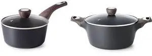 6.6QT Nonstick Stock Pot with Lid,Large Deep Cooking Pot,1.5 Quart Nonstick Sauce Pan with Lid,Non stick Saucier Pan, Induction Comptable, PFOA Free 6.6QT Nonstick Stock Pot with Lid,Large Deep Cooking Pot,1.5 Quart Nonstick Sauce Pan with Lid,Non stick Saucier Pan, Induction Comptable, PFOA Free