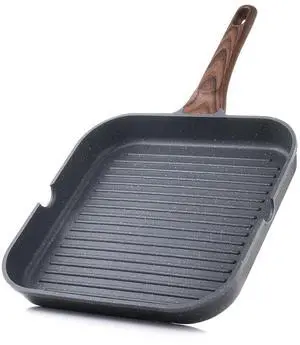 Nonstick Grill Pan for Stove Tops, Versatile Griddle with Pour Spouts, Square Big Cooking Surface, Durable Skillet Indoor & Outdoor Grilling. PFOA Free, 9.5 Inch Nonstick Grill Pan for Stove Tops, Versatile Griddle with Pour Spouts, Square Big Cooking Surface, Durable Skillet Indoor & Outdoor Grilling. PFOA Free, 9.5 Inch