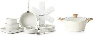 17 Piece Pots and Pans Set, Nonstick Detachable Handle Cookware Set,PFOA Free,4.5QT Ceramic Nonstick Stock Pot with Lid,Induction Compatible 17 Piece Pots and Pans Set, Nonstick Detachable Handle Cookware Set,PFOA Free,4.5QT Ceramic Nonstick Stock Pot with Lid,Induction Compatible
