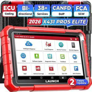 Launch X431 PROS Elite (2026 New Model) Bidirectional ECU Coding Active Tests Scan Tool, 38+ Resets Full System Obd2 Scanner Diagnostic Tool, CAN FD DoIP FCA SGW, V.A.G Guided, 2-Year Update Launch X431 PROS Elite (2026 New Model) Bidirectional ECU Coding Active Tests Scan Tool, 38+ Resets Full System Obd2 Scanner Diagnostic Tool, CAN FD DoIP FCA SGW, V.A.G Guided, 2-Year Update