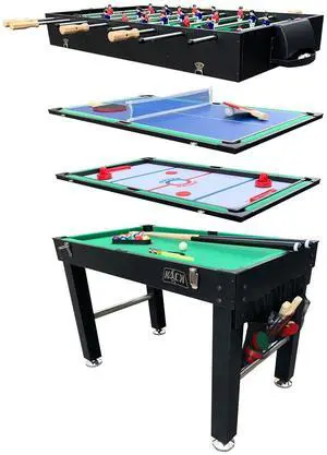 KICK Quad 48" 4-in-1 Multi Game Table Foosball, Billiards/Pool, Glide Hockey & Ping Pong KICK Quad 48" 4-in-1 Multi Game Table Foosball, Billiards/Pool, Glide Hockey & Ping Pong