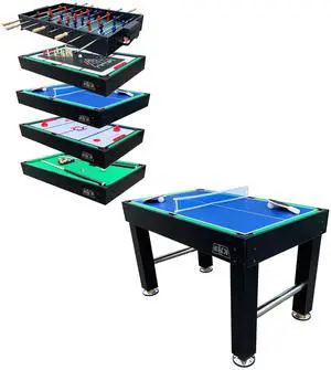 KICK Pentacle 55" 5-in-1 Multi Game Table Foosball, Billiards/Pool, Push Hockey, Shuffleboard & Bowling KICK Pentacle 55" 5-in-1 Multi Game Table Foosball, Billiards/Pool, Push Hockey, Shuffleboard & Bowling