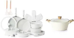 24 Piece Pots and Pans Set,Healthy Non Stick,with Removable Handle,4.5QT Ceramic Nonstick Stock Pot with Lid,PFOA PFAS PTFE Free 24 Piece Pots and Pans Set,Healthy Non Stick,with Removable Handle,4.5QT Ceramic Nonstick Stock Pot with Lid,PFOA PFAS PTFE Free