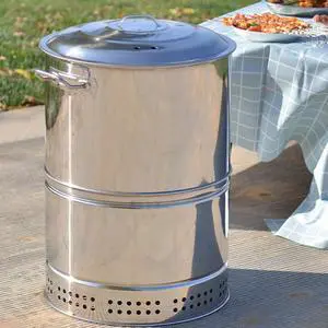 Large Portable Charcoal Grills, Stainless Charcoal BBQ Grill Barrel 360° Smokeless Outdoor Barbecue Grill for Travel, Outdoor Cooking and BBQ, Camping Grill Picnic Patio Backyard Large Portable Charcoal Grills, Stainless Charcoal BBQ Grill Barrel 360° Smokeless Outdoor Barbecue Grill for Travel, Outdoor Cooking and BBQ, Camping Grill Picnic Patio Backyard